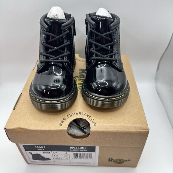 Toddler 1460 Softy T Leather Lace Up Boots in Black | Dr  Children Unisex Boots Dr. Martens Kid\'s Collection 1460 T (Toddler) Size 5K